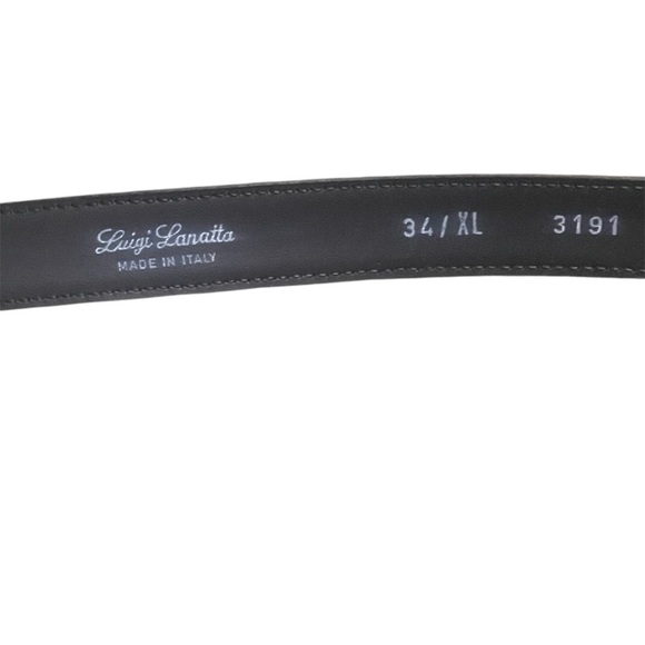 Vintage Luigi Lanatta Black Leather Belt with Gold and Silver Buckle size 34 - Picture 6 of 8